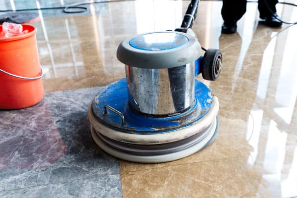 Polishing marble floors