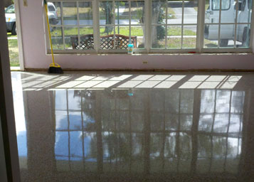 Terrazzo floor restoration – from dirty and dull to deep cleaned and highly polished