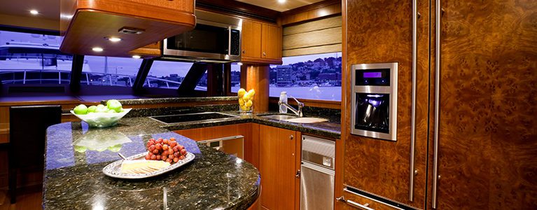 Yachts marble kitchen view