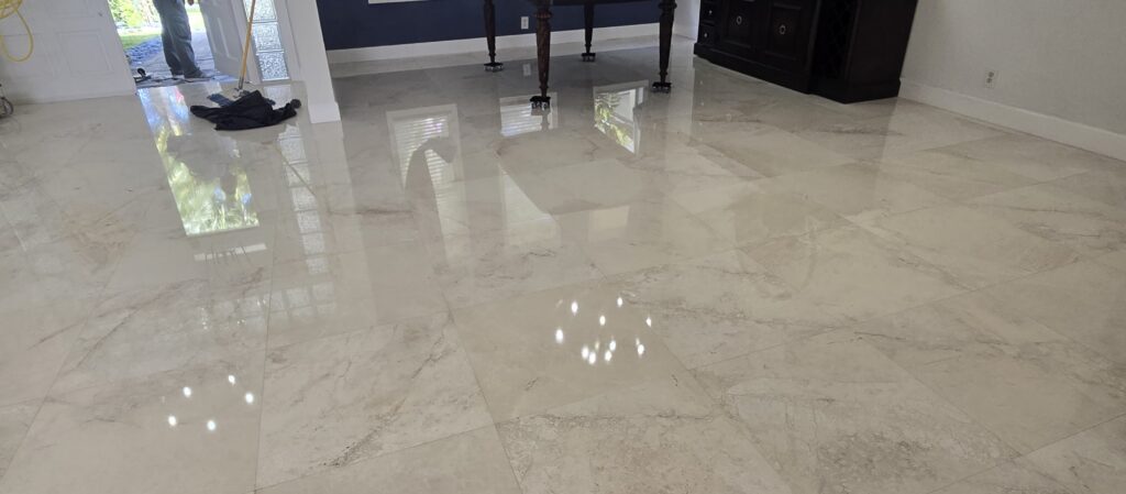 Large-Scale Marble Floor Restoration at Five Star Resort Residential