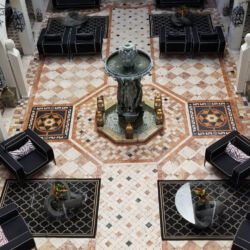 Commercial Courtyard Floor Versace Mansion Stone Cleaning and Sealing