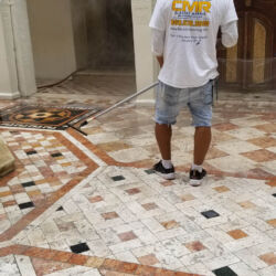 Commercial Courtyard Floor Versace Mansion Stone Cleaning and Sealing