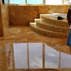 Residential Condo Bathroom Onyx Floor Restoration Polishing