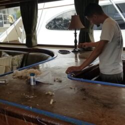 Yacht Galley Countertop Limestone Restoration